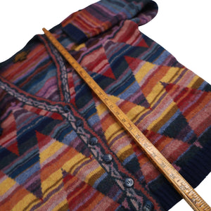 Vintage Eddie Bauer Geometric Pattern Wool Cardigan Sweater - XL