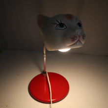 Load image into Gallery viewer, Vintage MCM Ceramic Cat Head Goose Neck Desk Lamp - OS