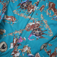 Load image into Gallery viewer, Vintage Wrangler Professional Rodeo Cowboys Assn Allover Print Button Up Shirt - XL