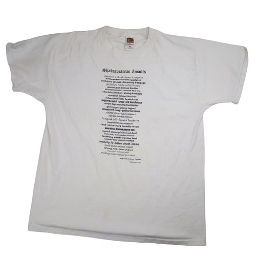 Vintage Shakespearean Insults Graphic Slogan T Shirt - XL