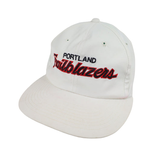Vintage Sport Specialties Portland Trailblazers Twill Script Spellout Snapback Hat - OS