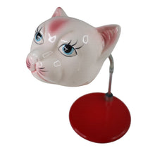Load image into Gallery viewer, Vintage MCM Ceramic Cat Head Goose Neck Desk Lamp - OS