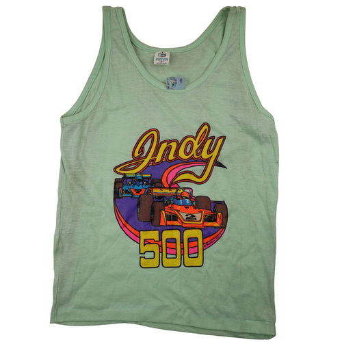 Vintage Nwt 70s Kmart Indy 500 Graphic Tank Top - M