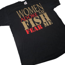 Load image into Gallery viewer, Vintage "Womens Adore Me, Fish Fear Me" Graphic T Shirt - XL