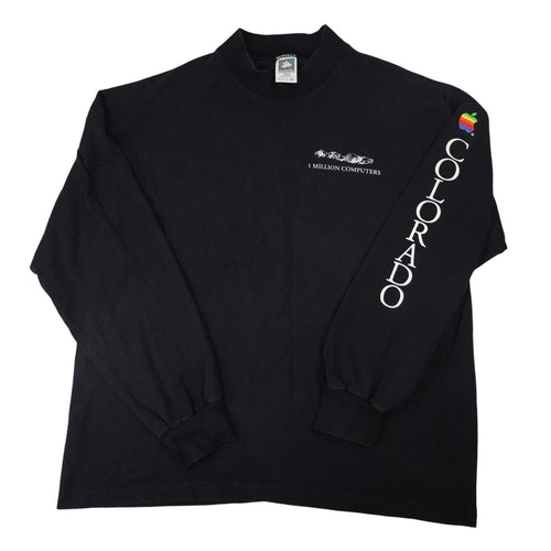 Vintage Mac Apple 1 Million Computers Colorado Rainbow Apple logo Long Sleeve - XL