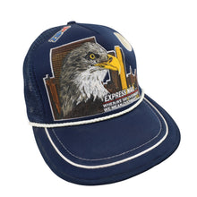 Load image into Gallery viewer, Vintage USPS Express Mail Overnight Bald Eagle Night Scene Trucker Hat - OS
