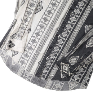 Vintage Wrangler Split Aztec Navajo Design Striped Western Shirt - L