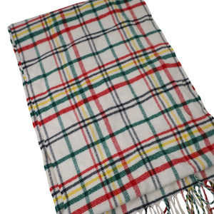 Pendleton Plaid Fringe %100 Wool Scarf - 72"x12"