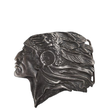 Load image into Gallery viewer, Vintage Indiana Metal Craft Native American Chief Belt Buckle - 3&quot;