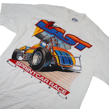Load image into Gallery viewer, Vintage 80s  Baylands Raceway Sprint Car Racing Graphic T Shirt - L