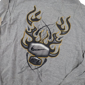 Vintage Y2k Nike Tribal Flame Graphic Long Sleeve T Shirt - YL