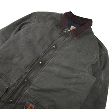 Load image into Gallery viewer, Vintage Carhartt C52 MOS Moss Green Blanket Lined Canvas Duster Jacket - XL