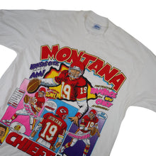 Load image into Gallery viewer, Vintage 90s Salem Sportswear Joe Montana KC Chiefs Comic SeriesT Shirt - XL