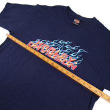 Load image into Gallery viewer, Vintage Y2k Harley Davidson Flame Spellout Graphic T Shirt - L