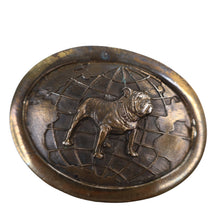 Load image into Gallery viewer, Vintage Mack Truck Bull Dog Globe Brass Buckle - 3"