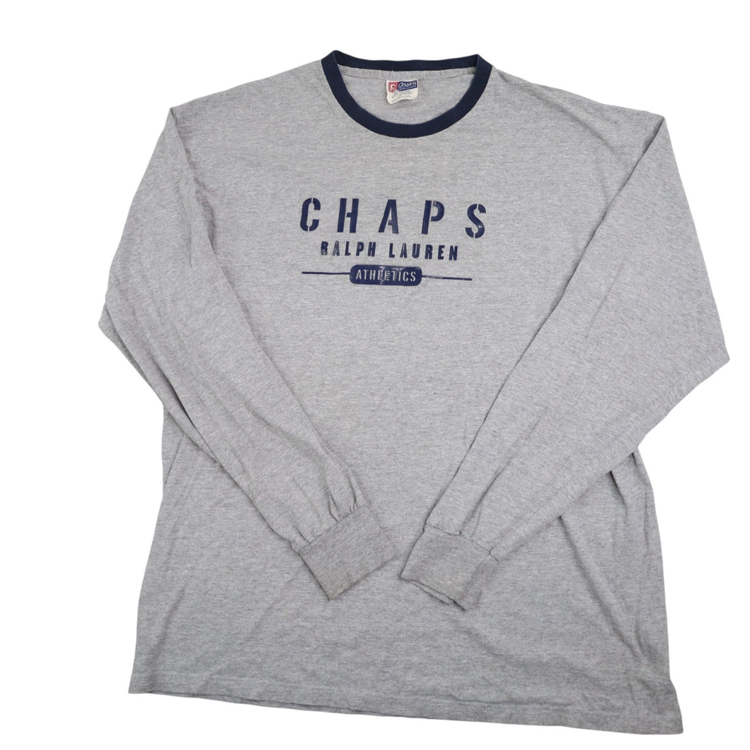Vintage Chaps Ralph Lauren Graphic Spellout Long Sleeve Graphic T Shirt -  L