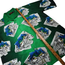 Load image into Gallery viewer, Vintage Y2k DC Clothing Polyester Joker Card Button Up Shirt - XL