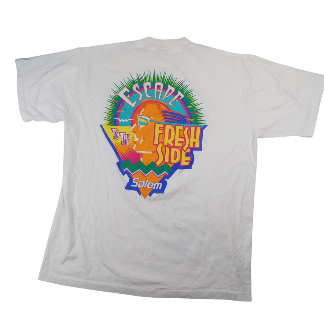 Vintage 1992 Salem Cigarettes Fresh Wrap Graphic Advertisement T Shirt XL