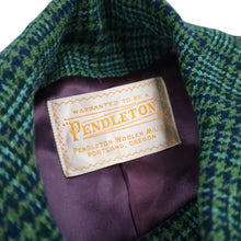 Load image into Gallery viewer, Vintage Pendleton Houndstooth Wool Satin Lined Overcoat - WMNS L