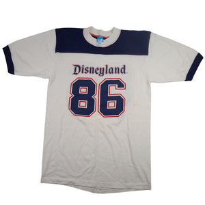 Vintage 80s Disneyland Ringer Spellout Graphic T Shirt - M