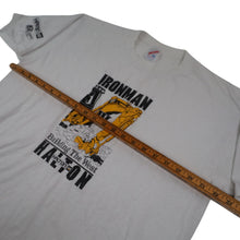 Load image into Gallery viewer, Vintage CAT Ironman Building The West Heavy Equipment Graphic T Shirt - XL