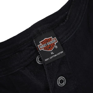 Vintage 90s Harley Davidson Henley Pocket T Shirt - XL