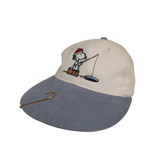 Load image into Gallery viewer, Vintage Peanuts Snoopy Fishing Long Bill Hat - OS