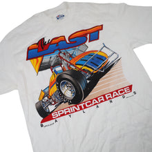 Load image into Gallery viewer, Vintage 80s  Baylands Raceway Sprint Car Racing Graphic T Shirt - L