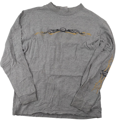 Vintage Y2k Nike Tribal Flame Graphic Long Sleeve T Shirt - YL