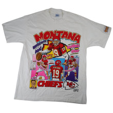 Load image into Gallery viewer, Vintage 90s Salem Sportswear Joe Montana KC Chiefs Comic SeriesT Shirt - XL