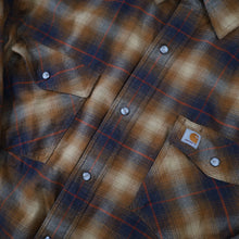 Load image into Gallery viewer, Carhartt Shadow Plaid Pearl Snap Down Flannel Shirt - XL