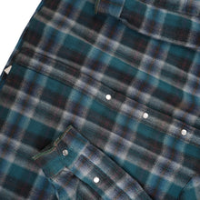 Load image into Gallery viewer, Vintage Pendleton High Grade Western Wear Shadow Plaid Pearl Snap Wool Shirt - XLT