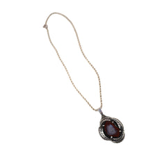 Load image into Gallery viewer, Vintage Artist GMV Sterling Silver Feather Druzy Quartz Geode Pendant - OS