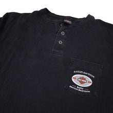 Load image into Gallery viewer, Vintage 90s Harley Davidson Henley Pocket T Shirt - XL