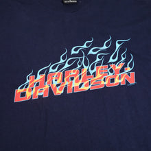 Load image into Gallery viewer, Vintage Y2k Harley Davidson Flame Spellout Graphic T Shirt - L