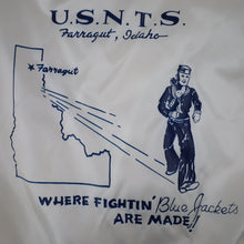 Load image into Gallery viewer, Vintage USNTS US Navy Fightin Blue Jackets Graphic Satin Jacket - XXL