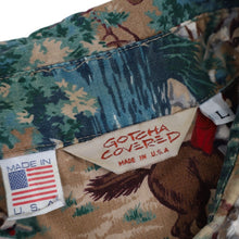 Load image into Gallery viewer, Vintage Gotcha Covered Classic Fox Hunting Pattern Button Up Shirt - L