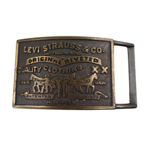 Load image into Gallery viewer, Vintage Levis Strauss Co. Classic Patch Brass Belt Buckle - 3.5&quot;