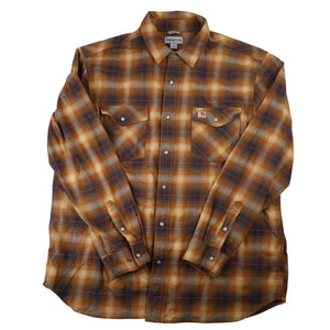 Carhartt Shadow Plaid Pearl Snap Down Flannel Shirt - XL