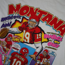 Load image into Gallery viewer, Vintage 90s Salem Sportswear Joe Montana KC Chiefs Comic SeriesT Shirt - XL