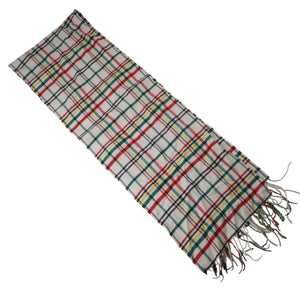 Pendleton Plaid Fringe %100 Wool Scarf - 72"x12"