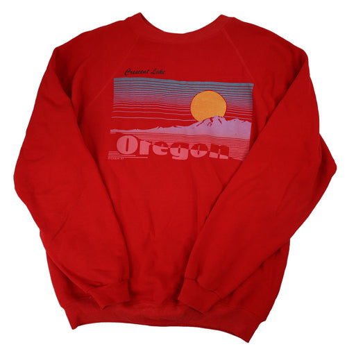 Vintage 80s Crescent Lake Oregon Graphic Sweatshirt - XL