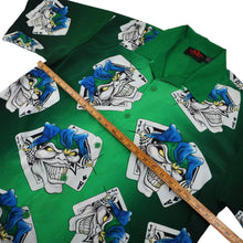 Load image into Gallery viewer, Vintage Y2k DC Clothing Polyester Joker Card Button Up Shirt - XL