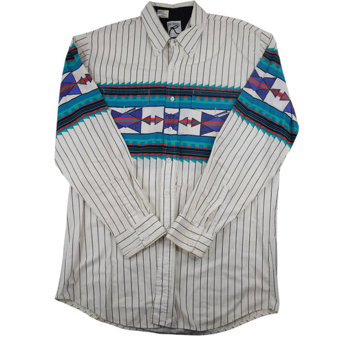 Vintage Roper Southwestern Aztec Print Button Up Western Shirt - XL