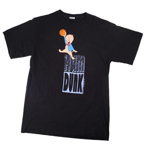 Vintage 1992 Nike Michael Jordan x Porky Pig Ham dunk Slam Dunk T Shirt - L