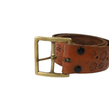 Load image into Gallery viewer, Vintage Embossed Leather Leo Hippy Belt - 32&quot;-36&quot;