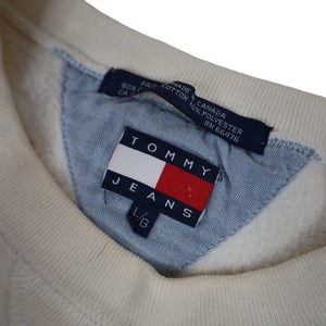 Vintage Tommy Hilfiger Embroidered Spellout Sweatshirt - L+