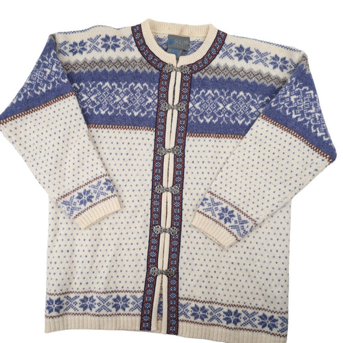 Vintage Squaw Valley Nordic Snowflake Metal Clasp Wool Sweater - WMNS M