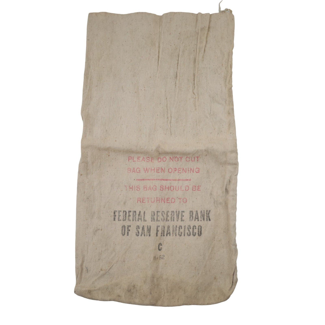 Vintage Federal Reserve Bank of San Francisco Money Bag - OS