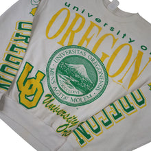 Load image into Gallery viewer, Vintage Majestic University of Oregon Ducks All Over Print Graphic Sweatshirt - L